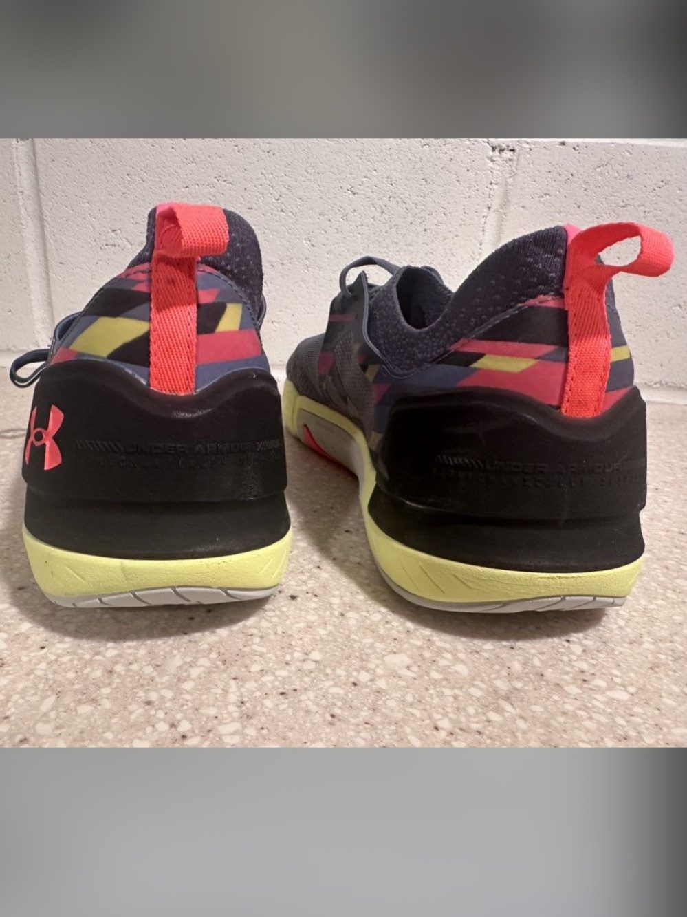 Under Armour TriBase Reign 4 Pro Amp Training Shoes Aurora Purple Yellow Ray 14 - Picture 10 of 16